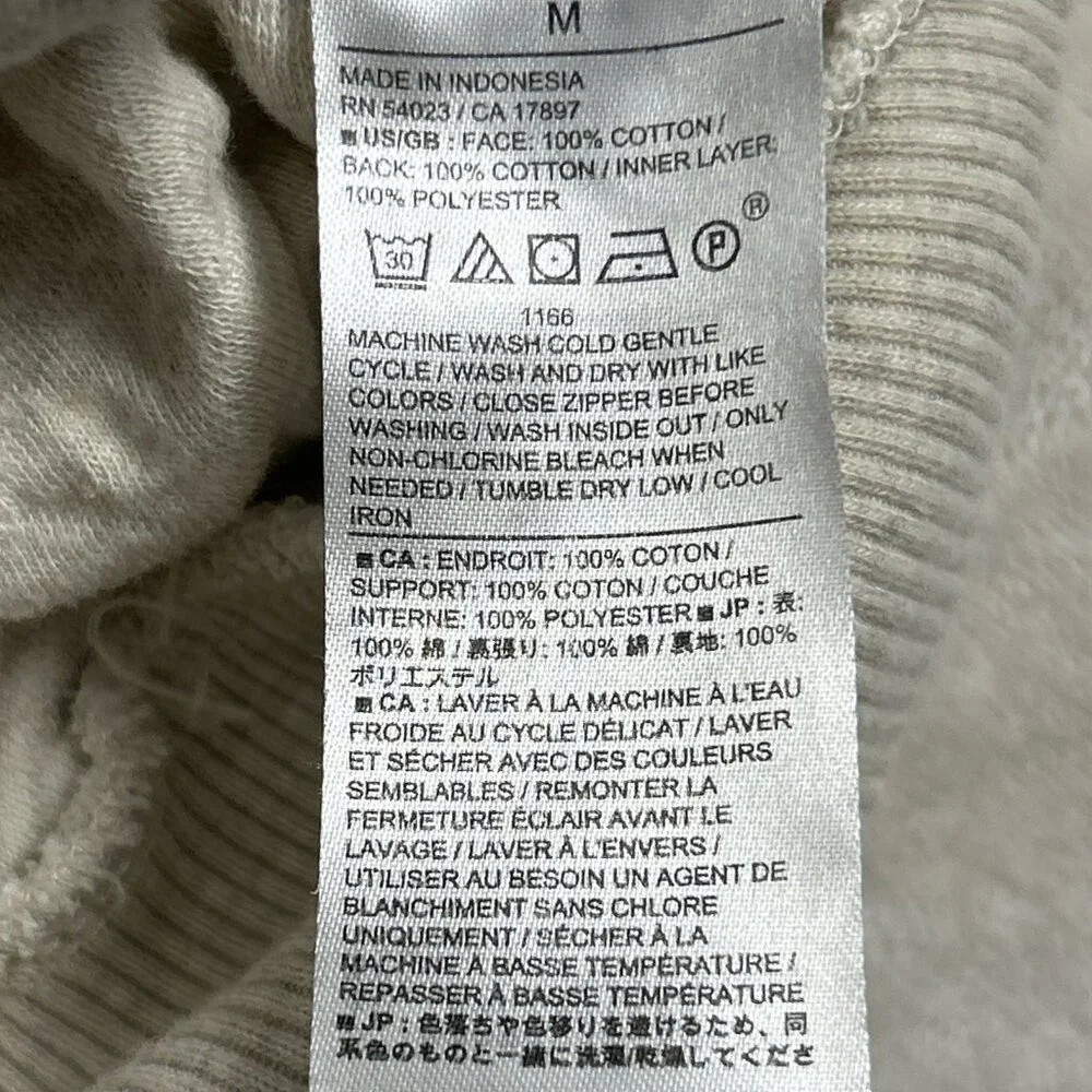 Quilted Quarter Zip Sweatshirt Banana Republic Factory Oatmeal Heather - Picture 10 of 14